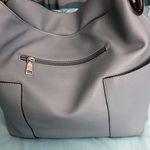 Pebbled Leather Soft Blue Gray bag. Luxury bag Photo 10