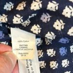 J.Crew  Navy Blue Floral Tunic Popover Cotton Long Sleeve Shirt Women's Size 2 Photo 6