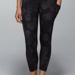 Lululemon Seek The Heat Crop Leggings Inky Floral Soot Black Womens Size 4 Photo 2
