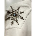 Ralph Lauren ‎ Polo Embellished Silver Studded Western Boho Sweatshirt Medium Photo 6