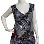 Maeve Dress Size M Navy Blue White Floral Empire Waist Sleeveless Fit & Flare Photo 4