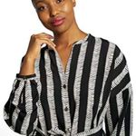 Dubgee by Whoopi Women's Black Stripe Long Sleeve Hi Photo 1