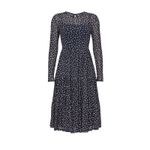 Louna Floral Mesh Dress Long Sleeve Crew Neck Tiered Boho Size‎ Large Blue Photo 4