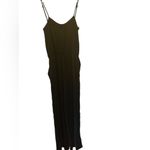 XOXO  black jumpsuit gold studs purple sequin thon strap zip pockets wide leg Photo 1