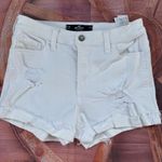 Hollister  Women's Cream Distressed Jean Shorts Photo 0