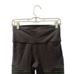 Alo Yoga  Moto Black Ribbed Workout Leggings Women's Size Medium Casual Gym Sport Photo 2