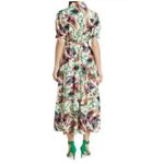 Derek Lam 10 Crosby Buffy Belted Bird Print Shirt Dress Womens Linen Size 6 White Photo 1