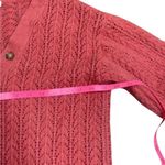 Marine layer Evelyn Pullover Pink Mineral Red Pointelle Knit Alpaca Small Photo 6