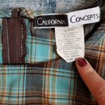California Concepts Blue Tan Brown Plaid Sleeveless Midi Dress Juniors 5 Blue Size undefined Photo 5