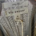 Blu Pepper  Women's Gray Ribbed Knit‎ Cardigan Long Sleeve Pockets Size M Photo 10