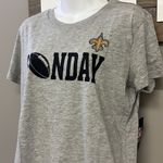 NFL  New Orleans Sunday Football Women’s Short Sleeve Heather Gray T-Shirt-Large Photo 3