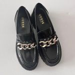 Guess  Women's Hillford Shiny Black Faux Leather Platform Chunky  Loafers Sz 7.5 Photo 0