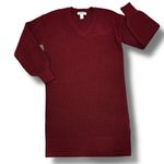 EXPRESS  Metallic Shimmer Knit Balloon Sleeve Sweater Dress Burgundy Red Small Photo 11