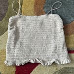 Abercrombie & Fitch Cream Spaghetti Strap Crop Smocked Tube Top Size Medium Photo 0