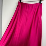 J.Crew Satin Pleated Midi Skirt Sz XS Bright Barbie Pink Photo 3