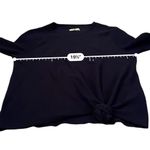 Madewell Elwood Knot Front Ribbed Knit Long Sleeve Black Top Sz XL Photo 8