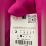 ZARA NWT  Woman SS24 Satin Effect Open Back Dress Magenta, Sz Small Photo 15