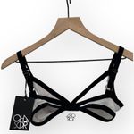 Chaser | M | Double Heart Mesh White Black Red Bralette Bra NWT Photo 3