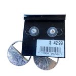 White House | Black Market Stud Earrings Silver Tone Blue & Gold Dangles NWT Photo 1