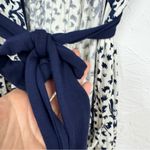 CAbi White Blue Paisley Print Belted Bathrobe Womens S Robe Lounge Modest Photo 6