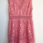 Alice + Olivia Eyelet Lace Blossom Pink Zula Sleeveless Sheath Mini Dress Photo 3