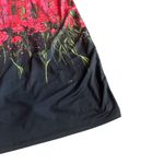 Volt Designs Rose Print Dress Stripe Back Colorful Stretch Size 3 Large Women's Pink Photo 3