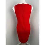 St. John Collection Red Knit Sleeveless Sheath Dress 6 Holiday Festive Photo 3