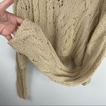 Free People  Shades of Dawn Tan Open Cable Knit Cowl Neck Sweater Sz Small Photo 6
