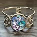 Pastel Gemstone Swirl Bracelet Sparkling Statement Jewelry for Everyday Elegance Silver Photo 0