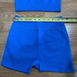 🐱Unbranded Women 2 Piece Ribbed Seamless High Waist Shorts, Small Blue Photo 2