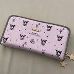 Kuromi Zipper Long Wallet Purple Photo 0