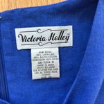 Victoria Holley Linen Blend Sheath Dress Blue Embroidered Fish Size 10 Vintage Photo 4