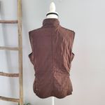 Talbots  Women's Brown Diamond Quilted Button Up Vest Size M Photo 1