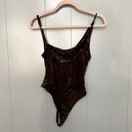 Urban Outfitters  Out From Under Brown Sheer Velvet Weekender Bodysuit M Photo 6