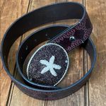 Handmade Women’s Jodi’s Jems Brown Leather Belt bling beaded Starfish Buckle Photo 0