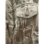True Religion  Women's Distressed Denim Jacket Blue Size M Casual Button Front Photo 1