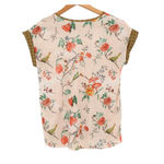ZARA Floral Bird Top Artsy Boho Cottage Layering Spring Mixed Print Size S Photo 4