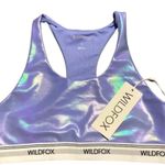 Wildfox Ava Sports Bra in Iridescent Pale Iris (Periwinkle) NWT Photo 3