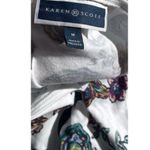Karen Scott  Sport Shirt Top Women's Small White Blue Flowers 3/4 Sleeve Photo 14
