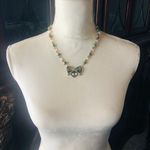 Handcrafted genuine stone cal silica citrine bow tie pendant necklace Silver Photo 3