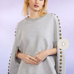 Cynthia Rowley “The Capelet” Studded Grey Sweatshirt XS/S Photo 0