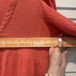 FRNCH  Short Sleeve Tiered Mini Dress 100% Cotton Crinkle Beachy CORAL PINK‎ Sz M Photo 8