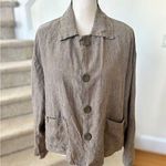 Flax  Brown, Grey, Purple Pin Stripe Linen Blazer Photo 0