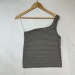 Aerie Medium Striped One Shoulder Crop Top Stretch Casual Summer Cute Y2K Retro Photo 1