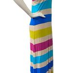 Calvin Klein Size 6 Tank Maxi Stripe Multicolor Fun Color Summer Soft Dress Photo 2