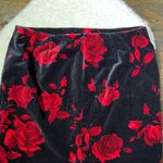 Talbots  Black and Red Floral Velvet Pencil Skirt Photo 6