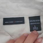 NY & CO 3/4 Sleeve Silky Button Down Shirt Tan Size L Photo 9