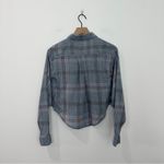 Free People  Womens Cropped Cutie Plaid Button Front Batwing Shirt Size XS Photo 2