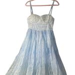 Lulus Summer in Santorini White and Blue Striped Midi Dress summer women size M Photo 5