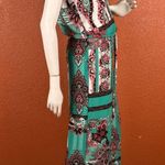 Flirty Pink Women's Paisley Jumpsuit in Teal and Pink Size Small. B32 Green Photo 3